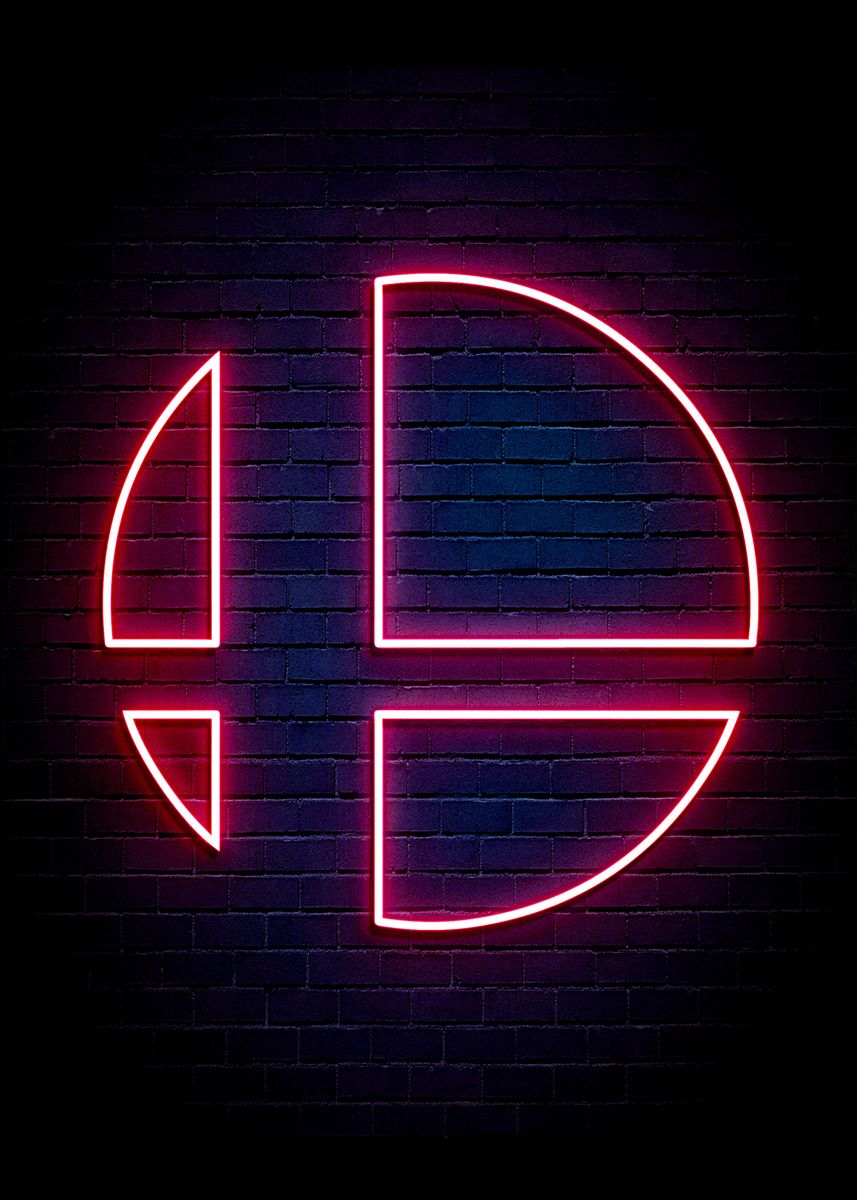 smash bros neon sign