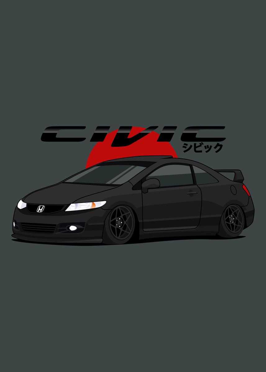 Civic Si Poster Picture Metal Print Paint By Masje Studio Displate