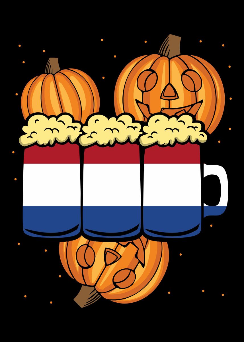 'Halloween Netherlands' Poster, picture, metal print, paint by