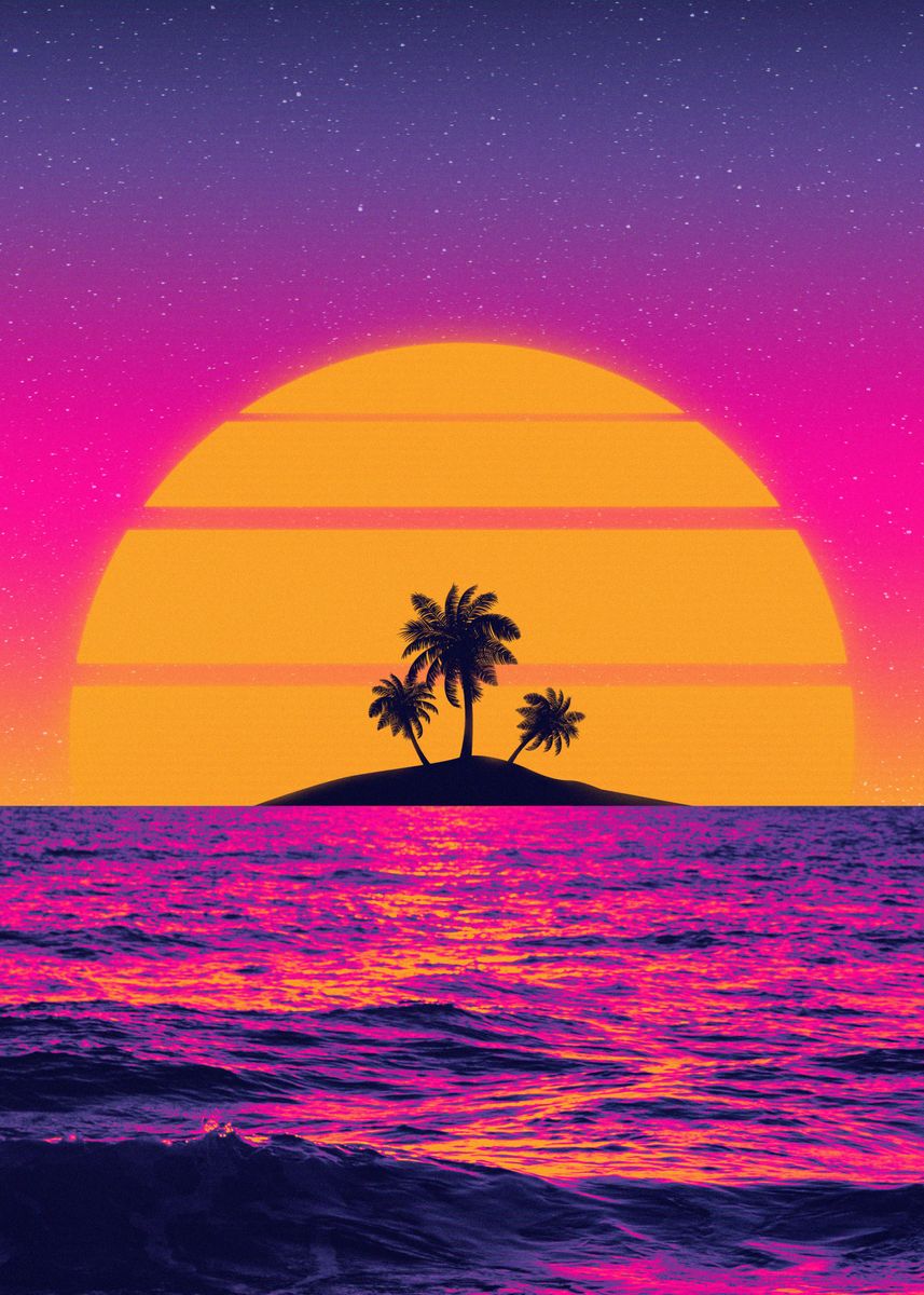 'Beach Sunset' Poster by Exhozt | Displate