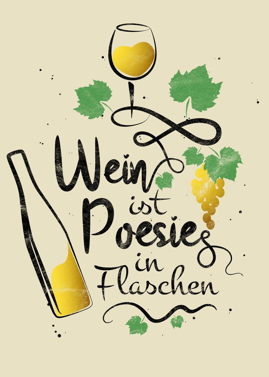 Wein Ist Poesie Spruch Poster Picture Metal Print Paint By wein-ist-poesie-spruch-poster-picture-metal-print-paint-by