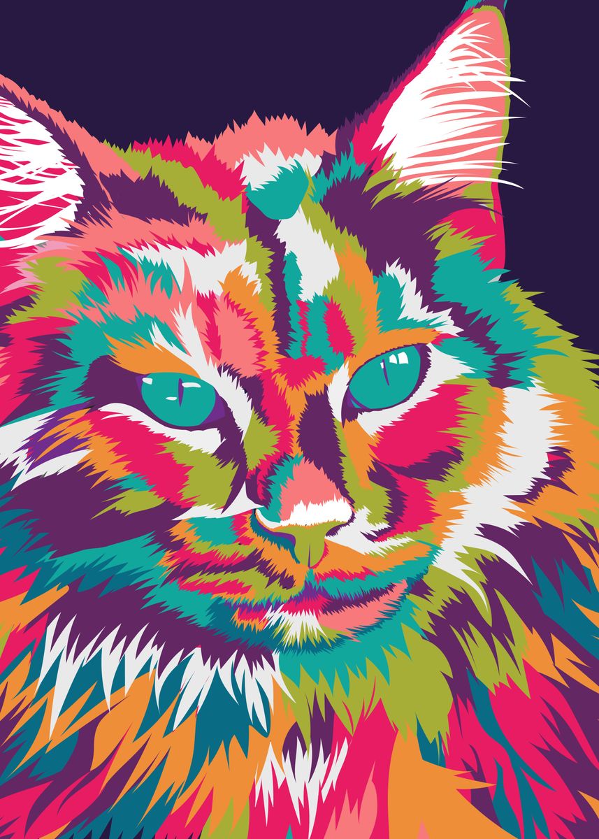 'Cat in wpap' Poster by ujang sendiana | Displate