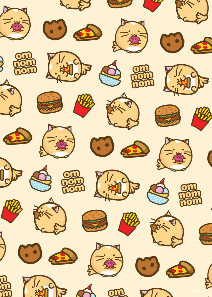 'Junk Food Pattern' Poster, picture, metal print, paint by Fuzzballs ...