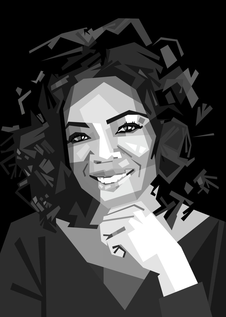 'Oprah Winfrey Grayscale' Poster, picture, metal print, paint by ...