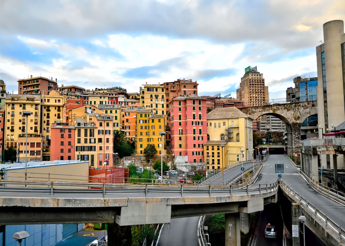 'genova street' Poster by Giulio Bardelli | Displate