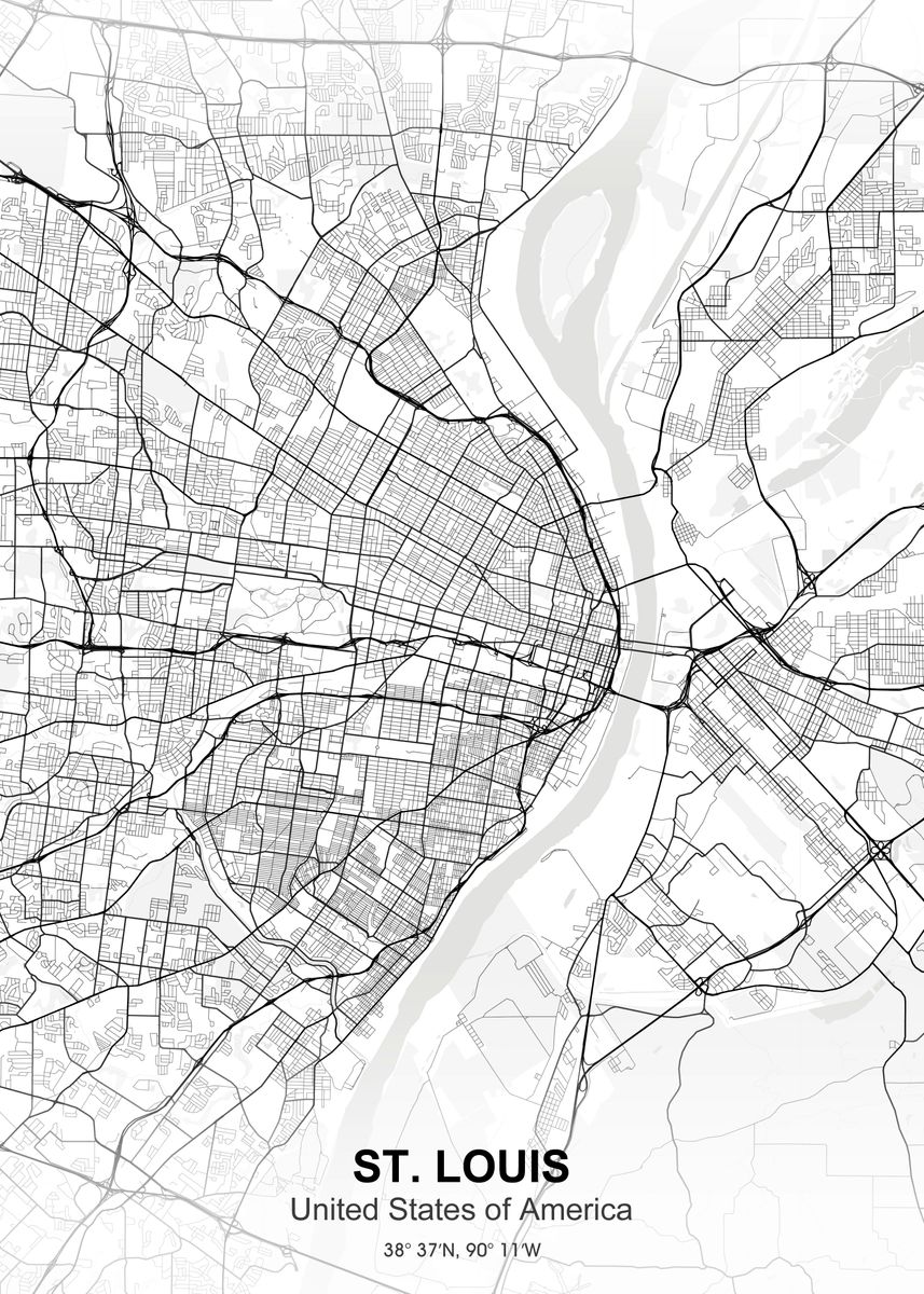 St Louis City Map White Poster Picture Metal Print Paint By 4ede0ffbca09c811ff88f4fa727b296e Ca113cdc94e9e06d4bf07dfbfff0f109