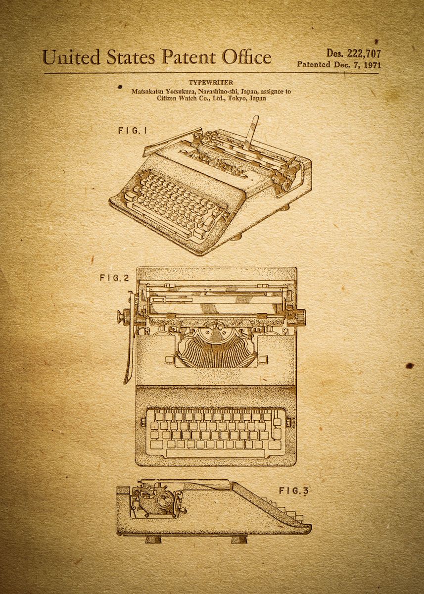 ' Portable Typewriter' Poster by Hawk | Displate