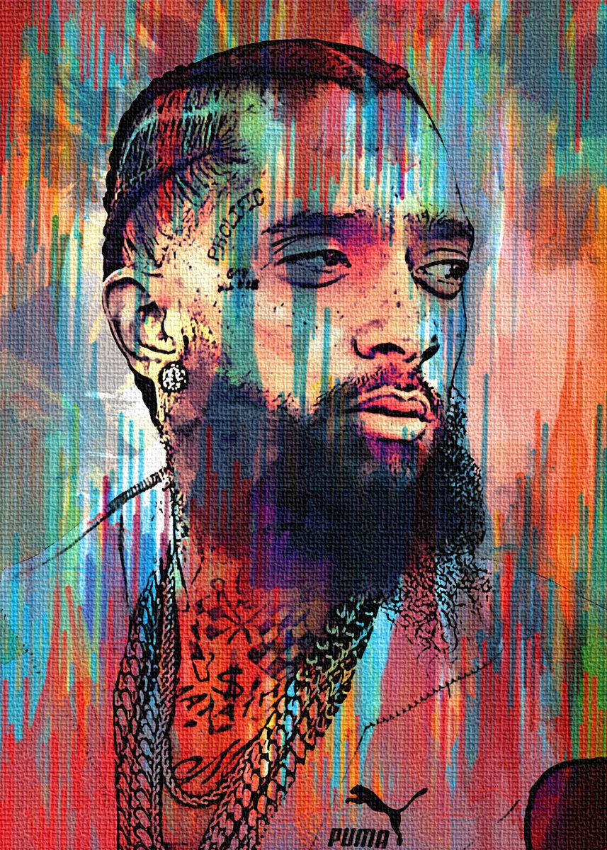 ' Nipsey Hussle ' Poster, picture, metal print, paint by TI KI | Displate