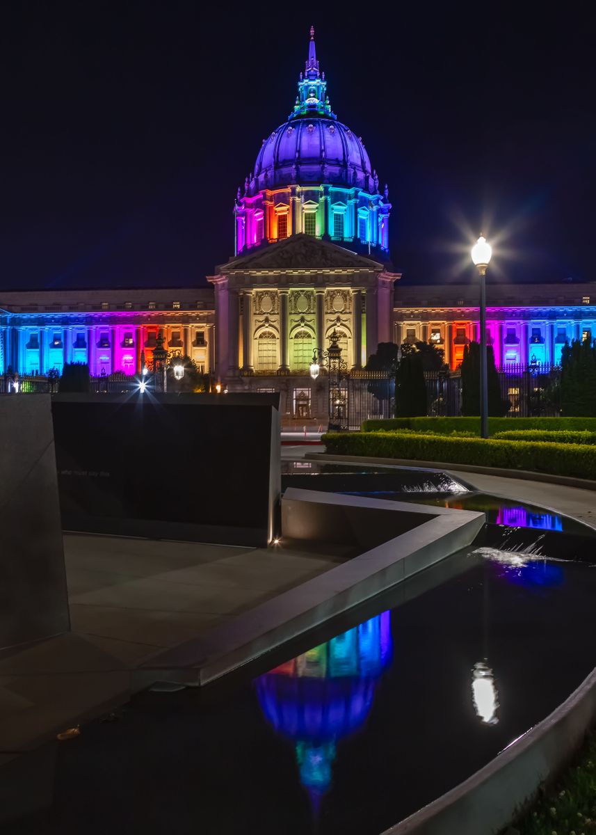 'Rainbow City Hall' Poster by Jonathan Nguyen Displate