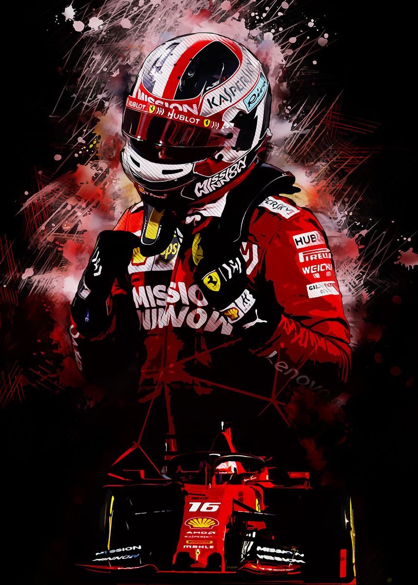 'Charles Leclerc' Poster by PADA GROUP | Displate