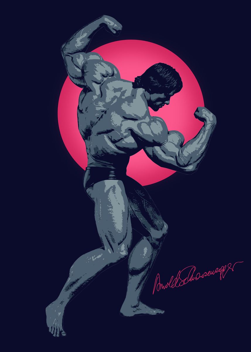 'arnold schwarzenegger gym' Poster, picture, metal print, paint by ...