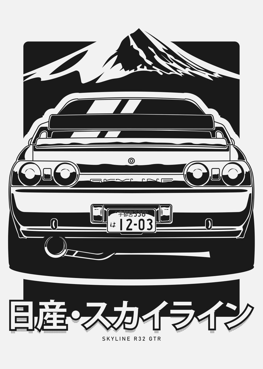 'R32 GTR JPN Series' Poster, picture, metal print, paint by VEIN ...