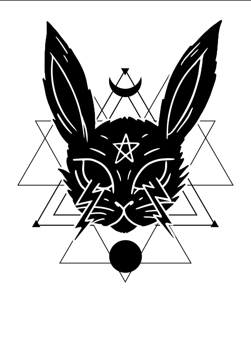 'Geometric Occult Rabbit' Poster, picture, metal print, paint by Poster ...