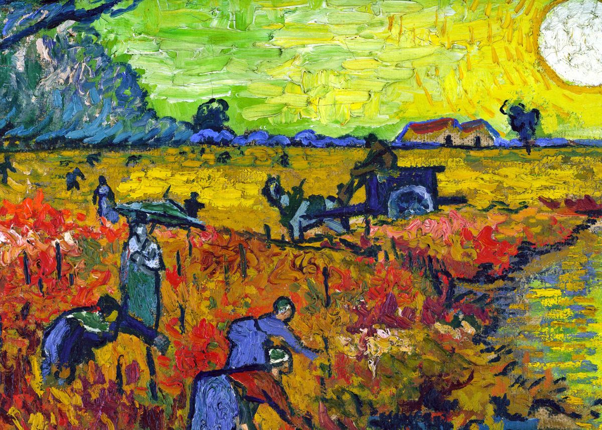 Vincent Gogh Red Vineyard' Poster by Jon Baran |