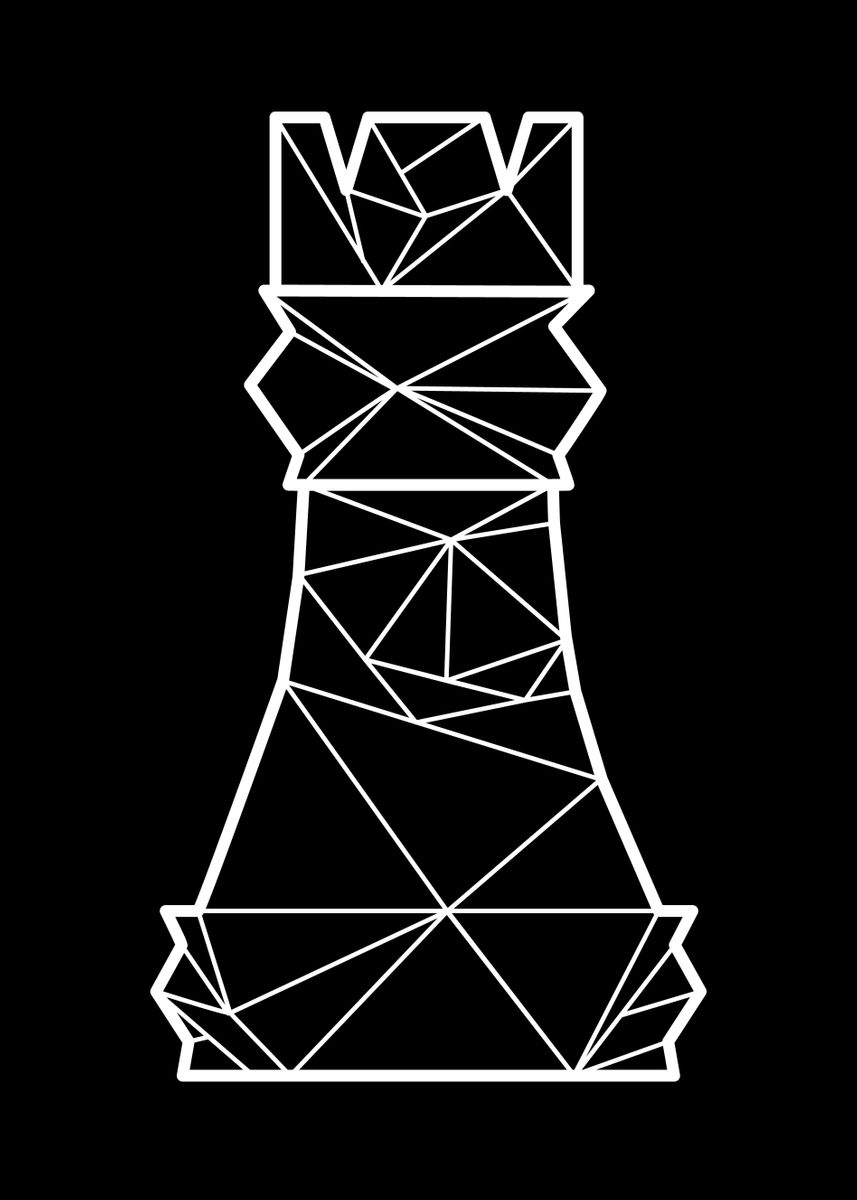 Rook Chess Piece polygon art | Photographic Print