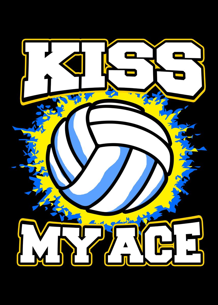 'Volleyball Ace Kiss Ball' Poster by FunnyGifts Displate