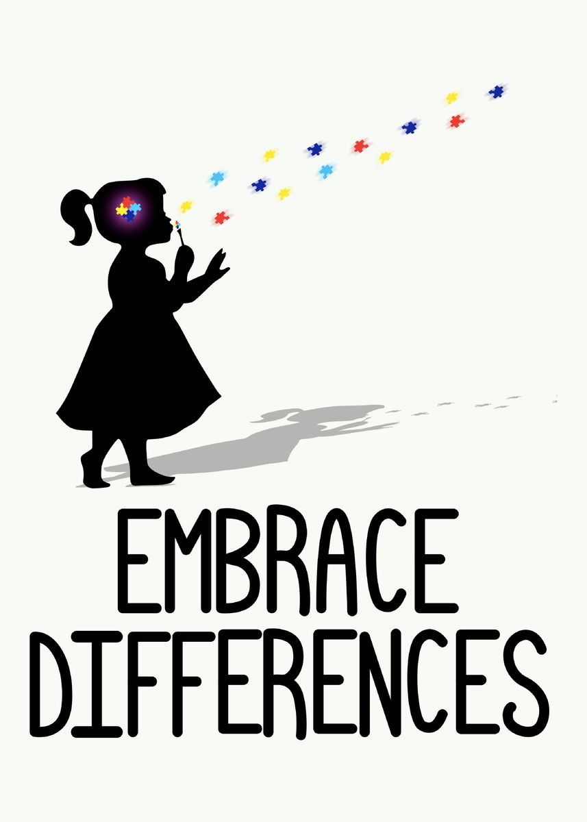 'Embrace Differences' Poster, picture, metal print, paint by Neon Moon ...