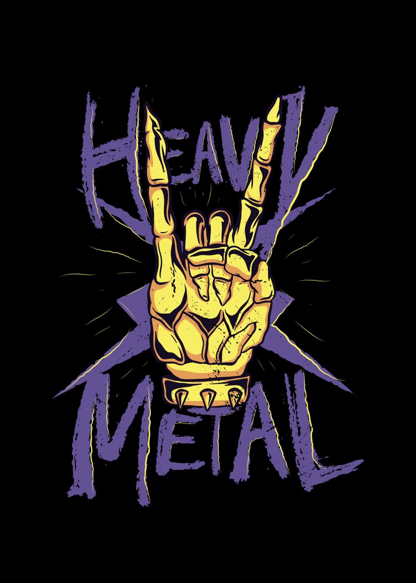 'Heavy Metal Mano Cornuta' Poster, picture, metal print, paint by ...