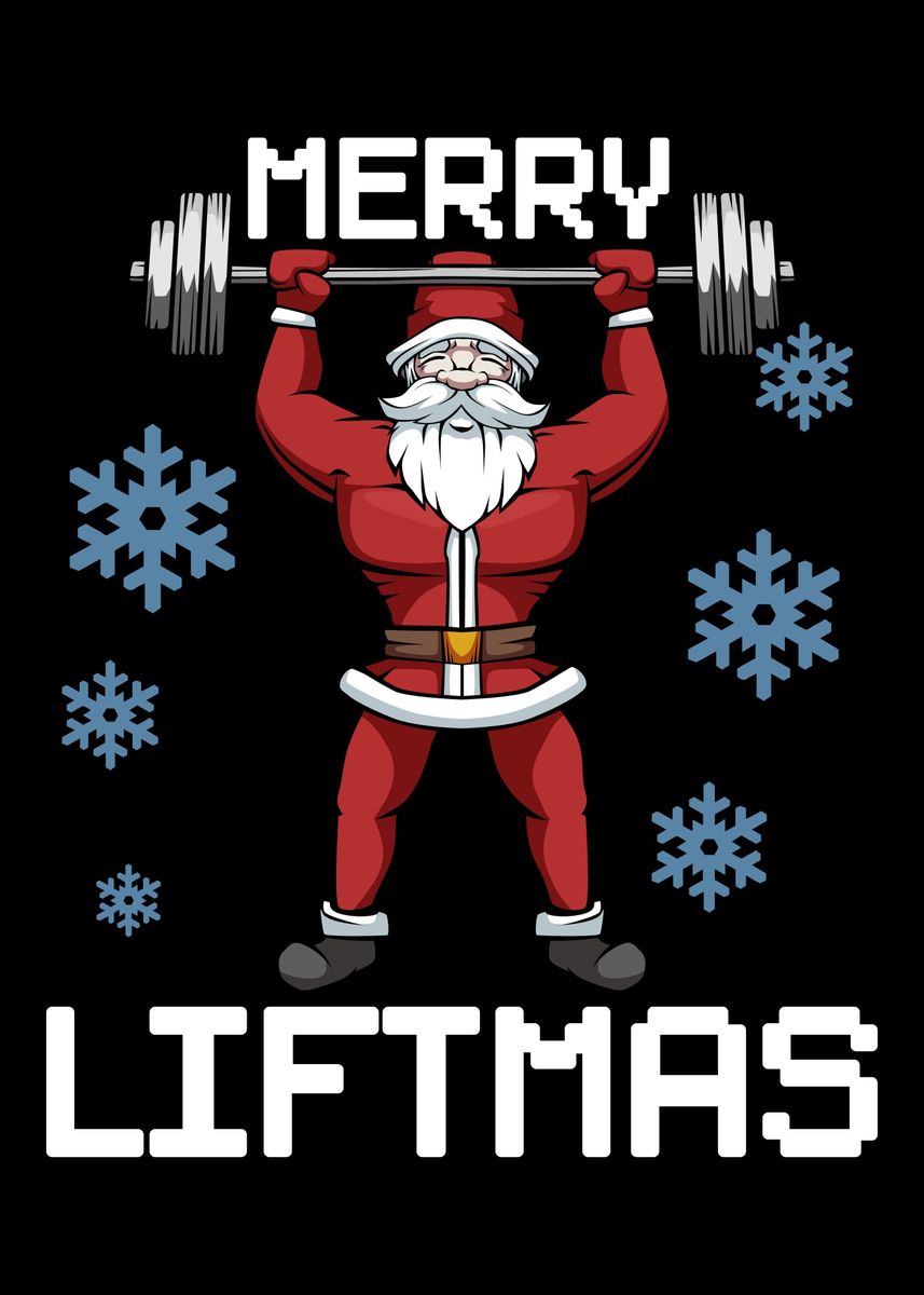 Funny Merry Liftmas Gym Ch' Poster by 