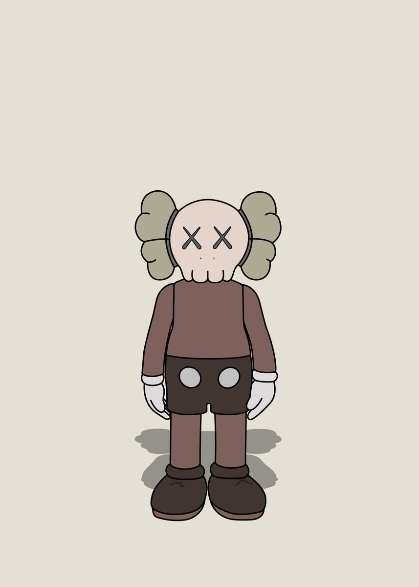 'KAWS Standing Brown' Poster, picture, metal print, paint by Heat ...