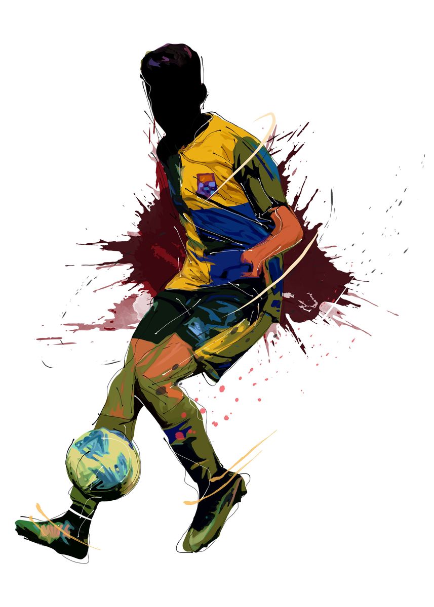 'Football soccer painting ' Poster, picture, metal print, paint by Ari