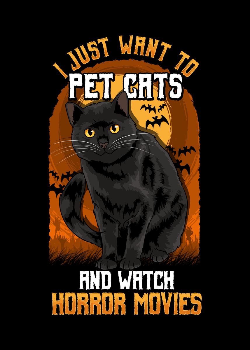 'Cat Horror Movies Horror F' Poster by Mealla Displate