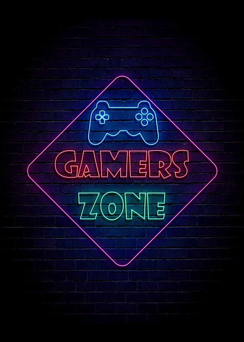 Gamer Zone Poster Picture Metal Print Paint By Black Iris Displate