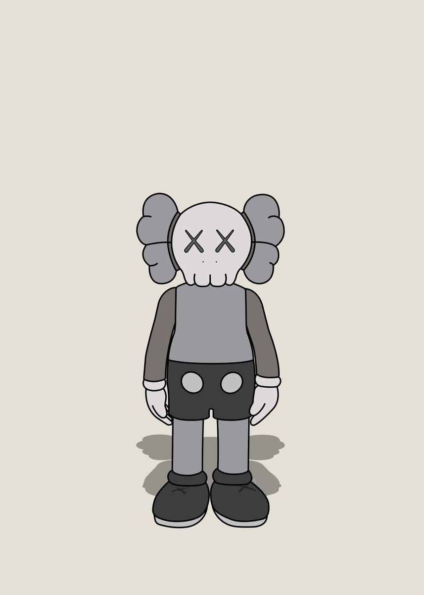 'KAWS Standing Grey' Poster, picture, metal print, paint by Heat ...