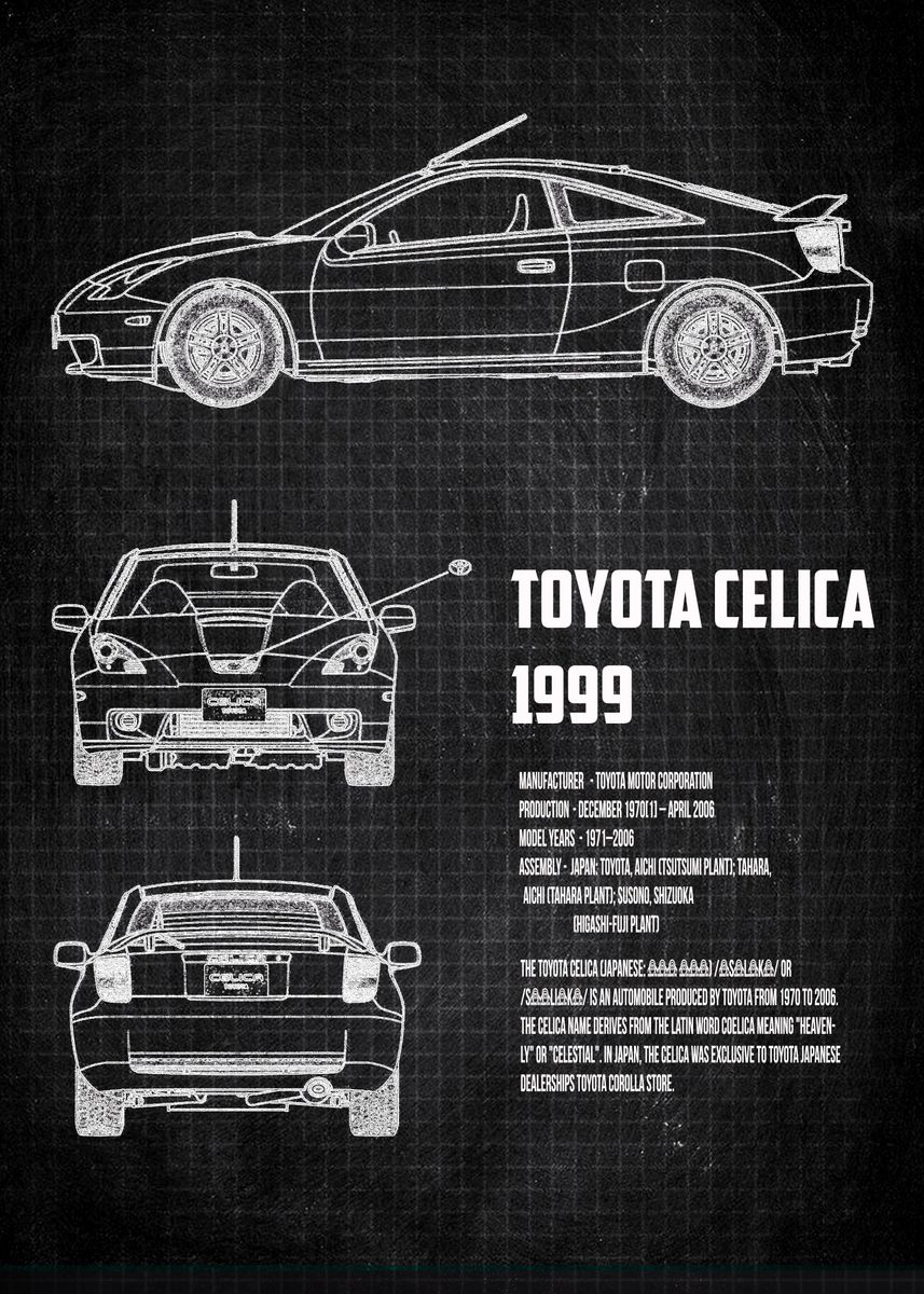 Toyota Celica' Poster by ZART DESIGN | Displate