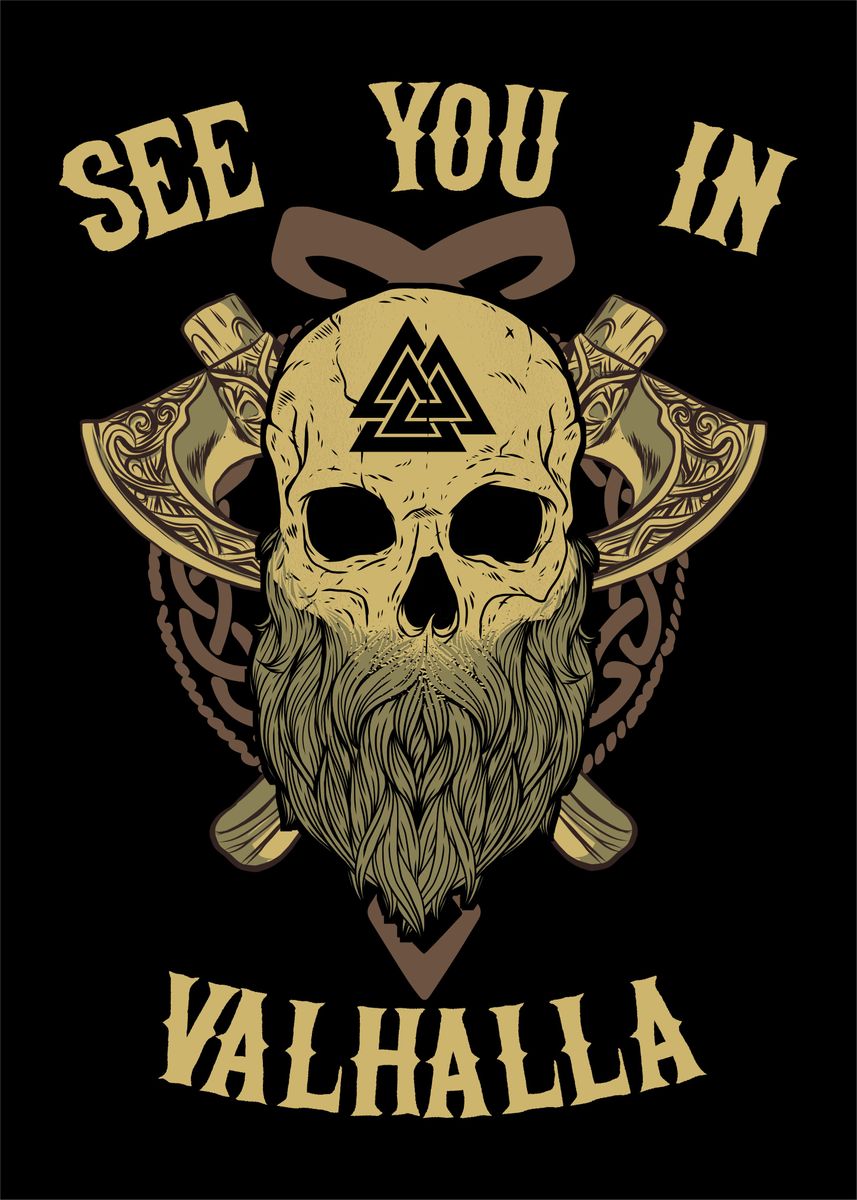 'See You In Valhalla Odin' Poster, picture, metal print, paint by ...