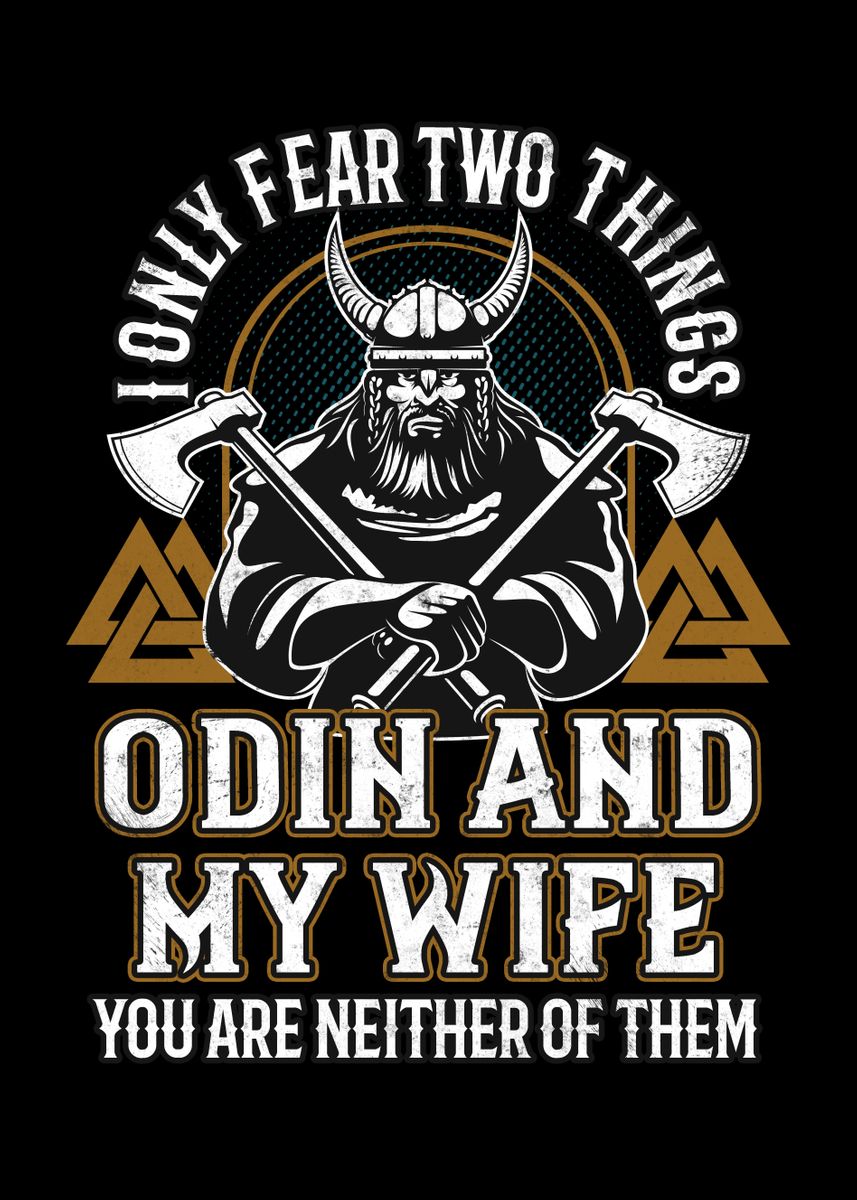 'Viking Saying Odin Wife' Poster, picture, metal print, paint by Foxxy ...