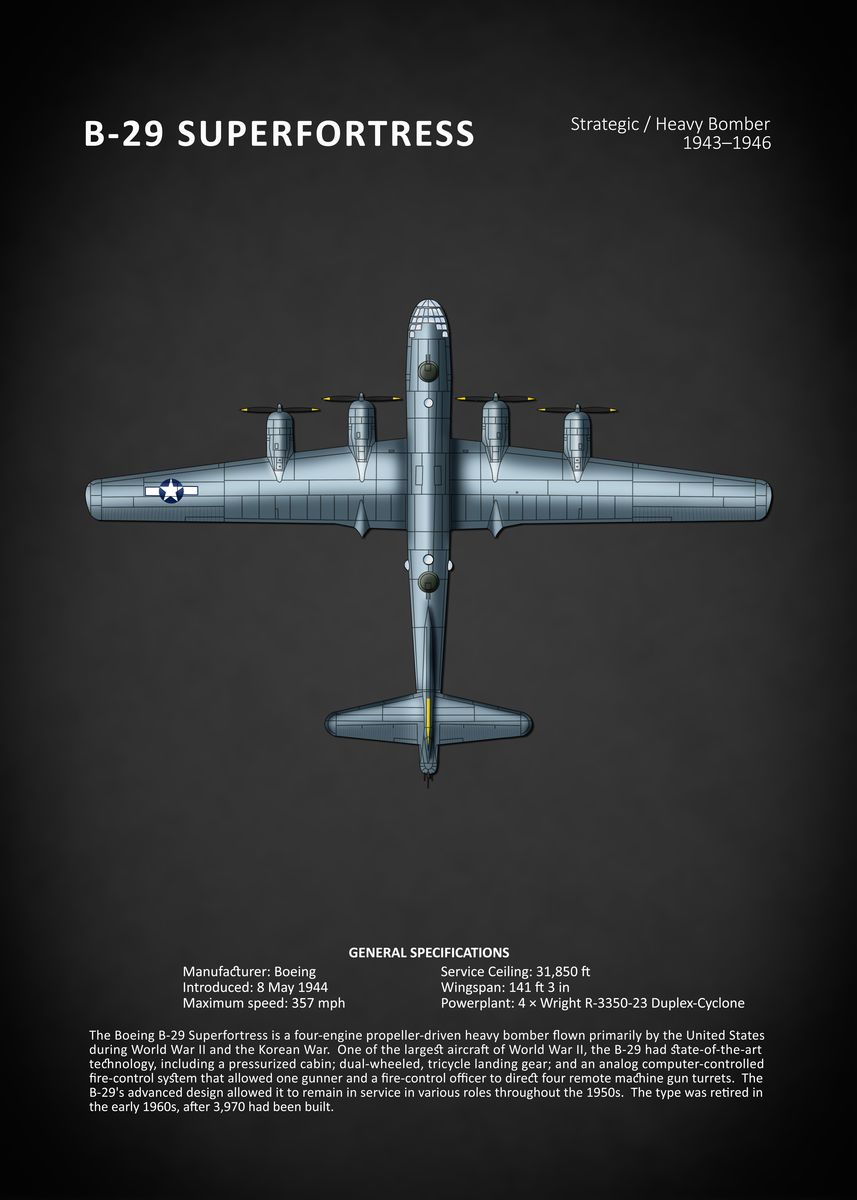 'B29 Superfortress' Poster, picture, metal print, paint by RogueDesign ...