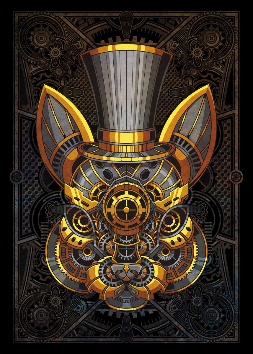 'Steampunk Rabbit' Poster, picture, metal print, paint by Kunyah | Displate