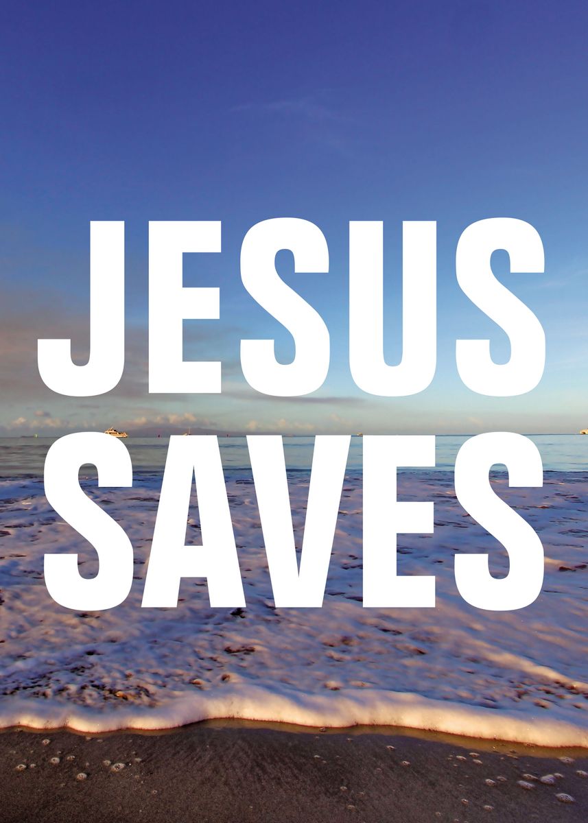 'Jesus Saves' Poster, picture, metal print, paint by Art Jiyuu | Displate