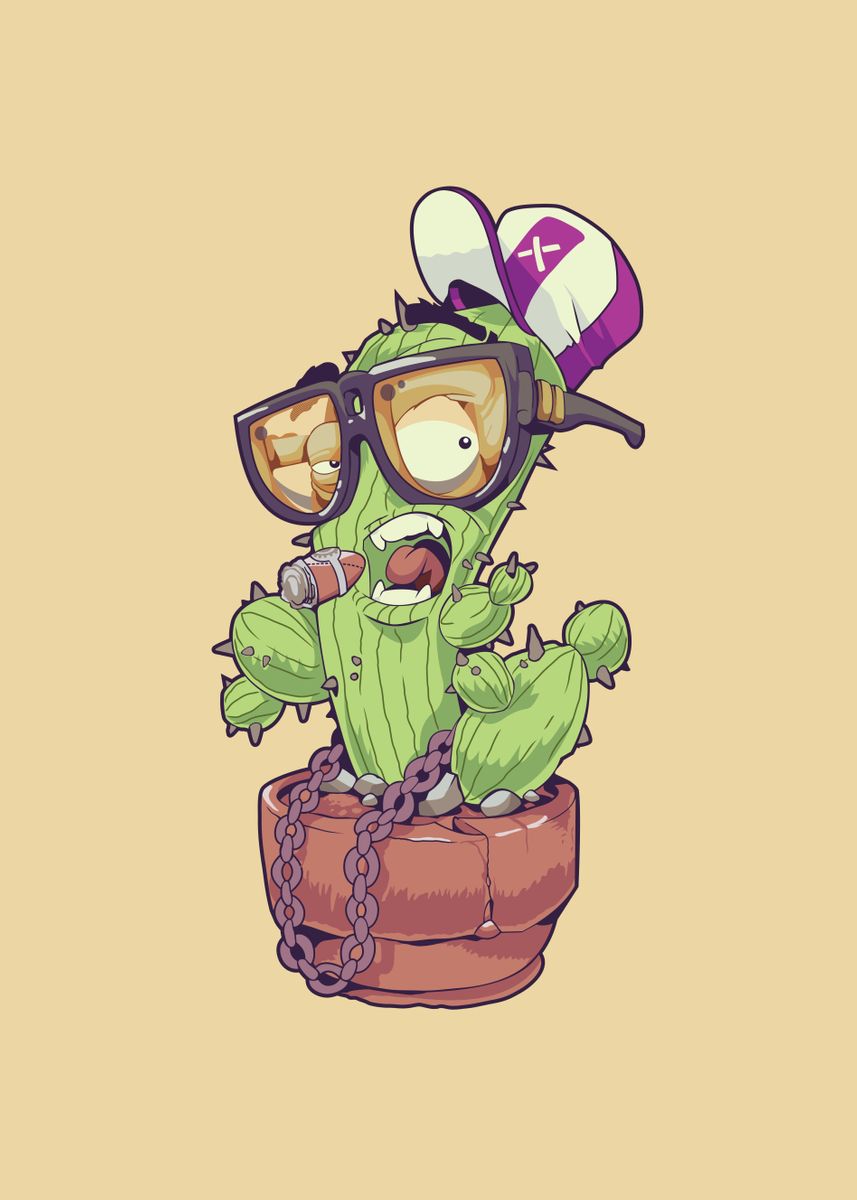 ‘Cactus with Glasses’ Poster by MisterGoose | Displate