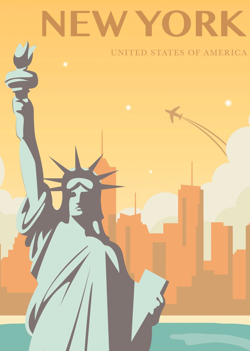 'New York Lady Liberty' Poster, picture, metal print, paint by Stephen ...