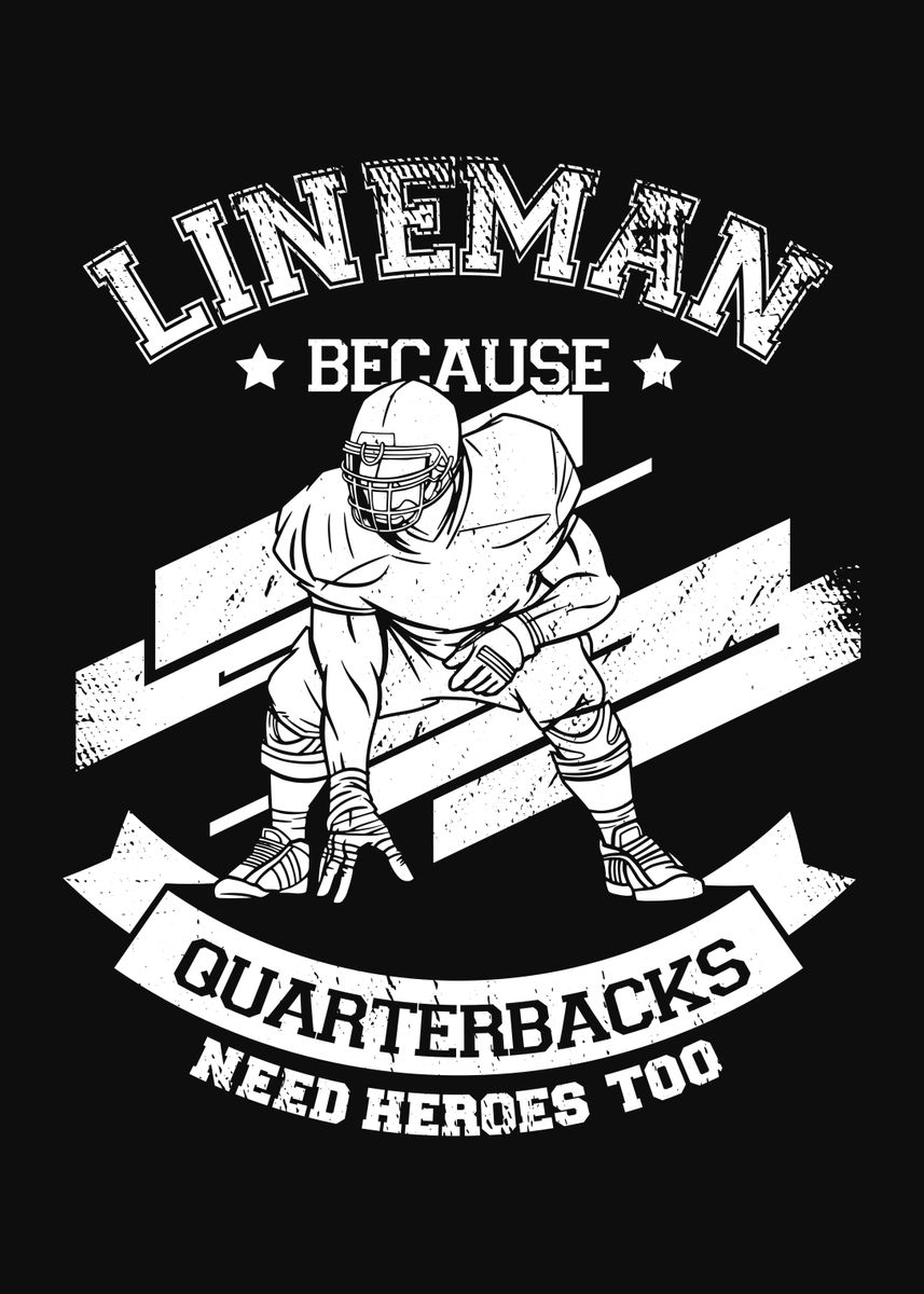 'Offensive Lineman Design' Poster, picture, metal print, paint by