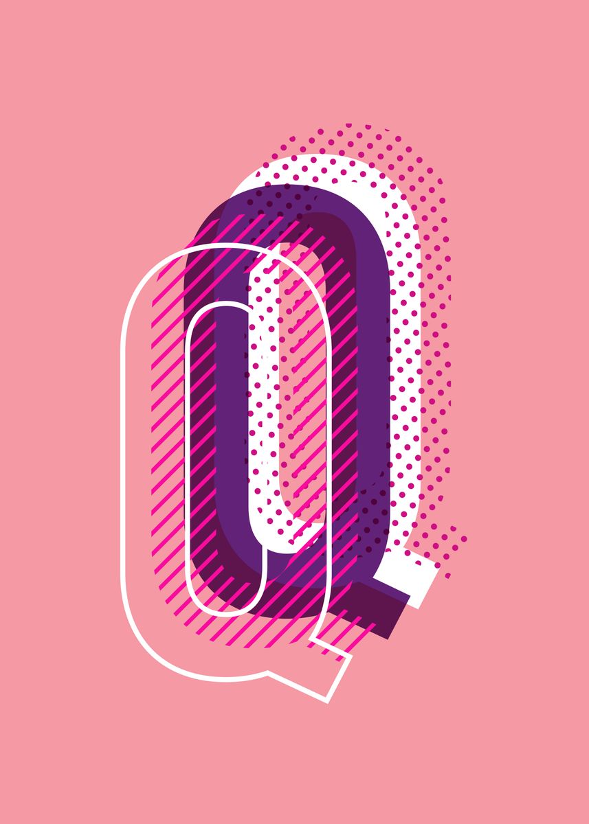 Pink Q 'Pink Q' Poster, picture, metal print, paint by Emileo Estevez | Displate