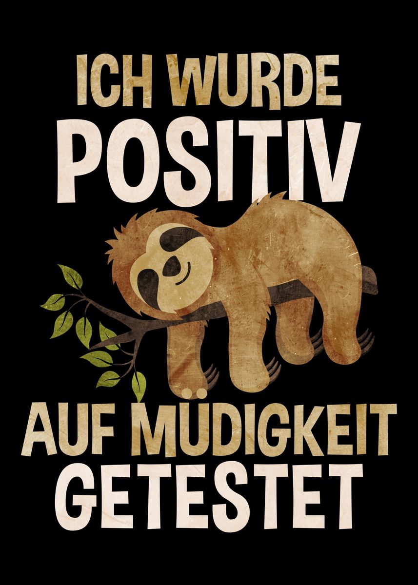 'Funny Sloth Beer Gift' Poster, picture, metal print, paint by Hexor