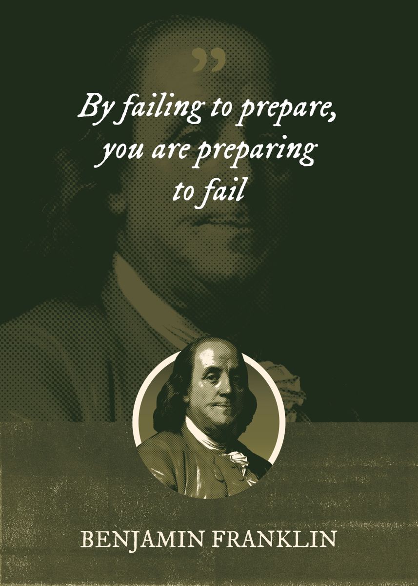 'By failing to prepare you' Poster, picture, metal print, paint by ...