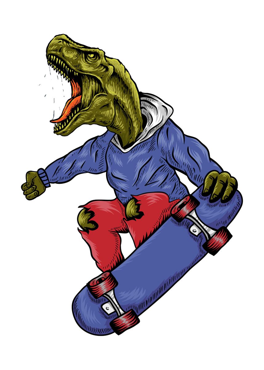 'Dino Ride' Poster, picture, metal print, paint by Francois Ringuette ...