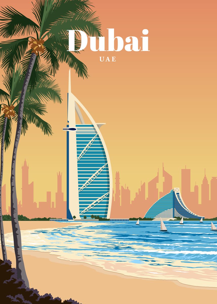 'Travel to Dubai' Poster by Studio 324 | Displate