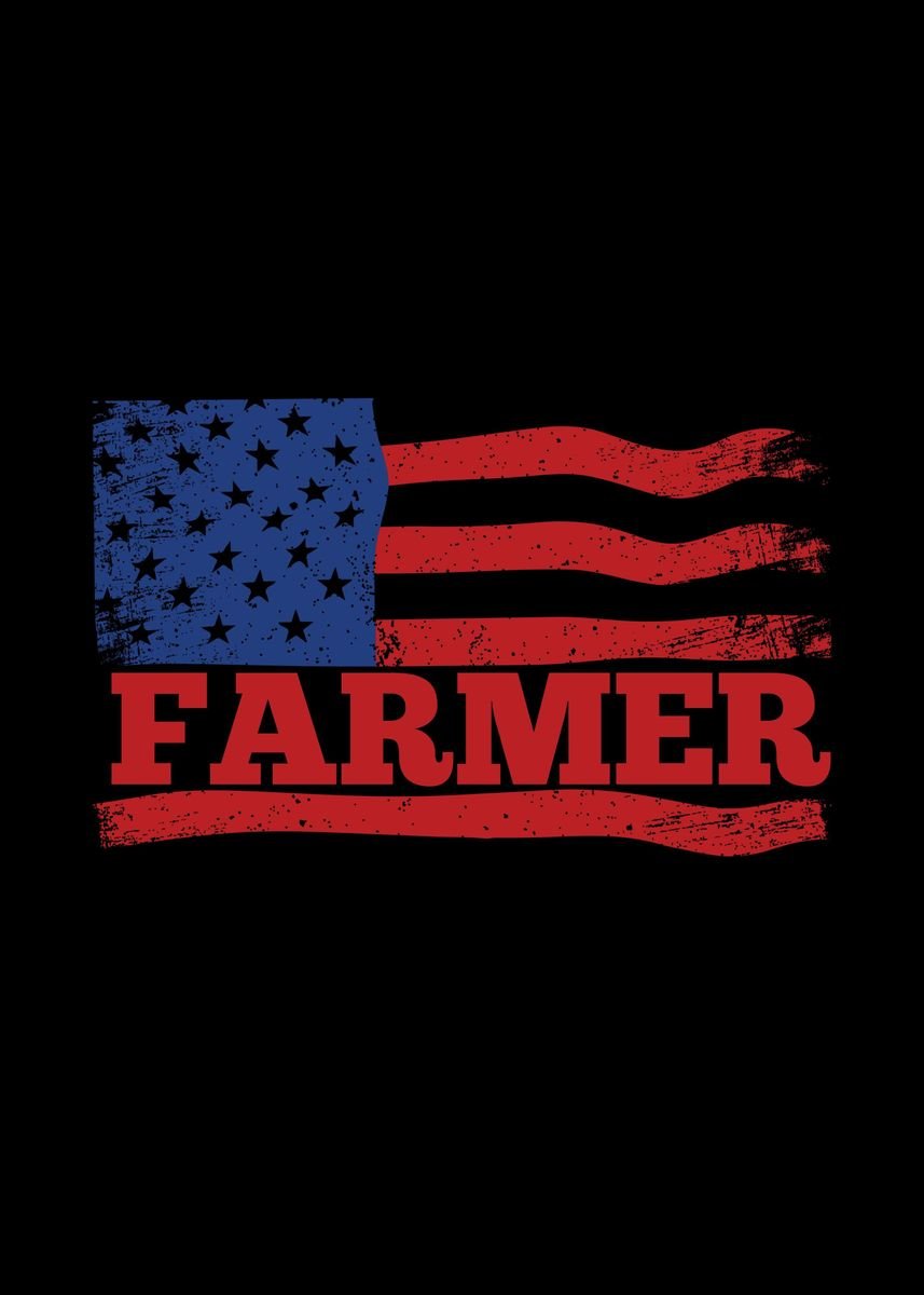 ‘Farmer USA American Flag F’ Poster by Mealla | Displate