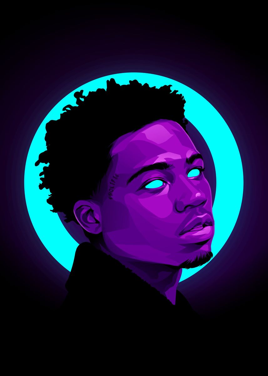 'Roddy Ricch Neon' Poster by Mousely Mousely | Displate