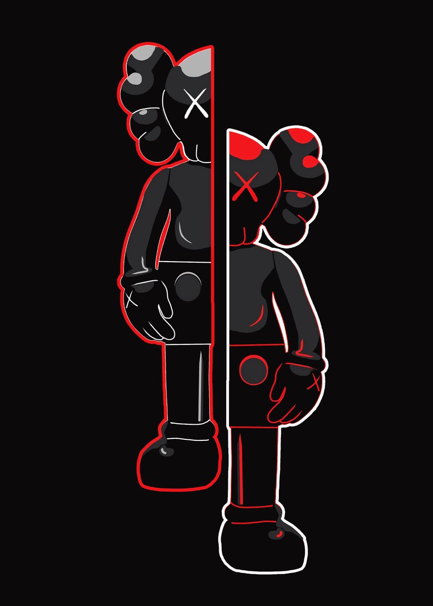 'kaws' Poster, picture, metal print, paint by HANA STUDIO Displate