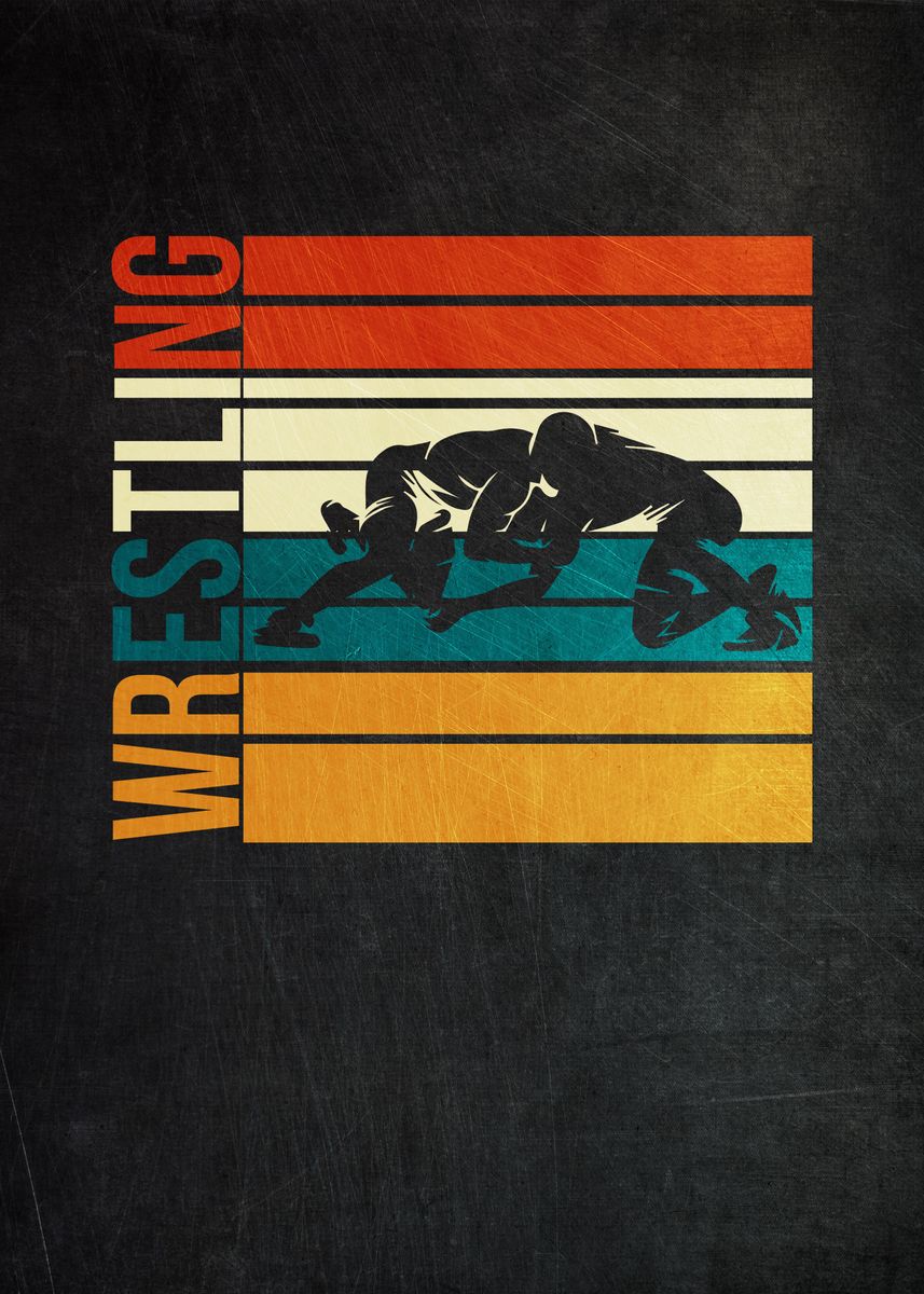 'Wrestling Vintage Retro' Poster By PosterWorld | Displate