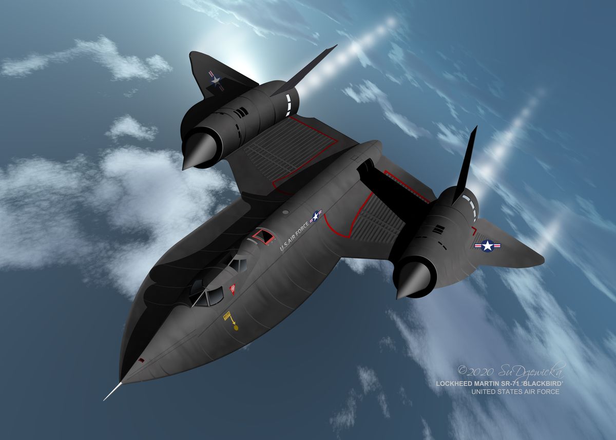 Sr71 Blackbird Poster By Su Drzewicka Displate