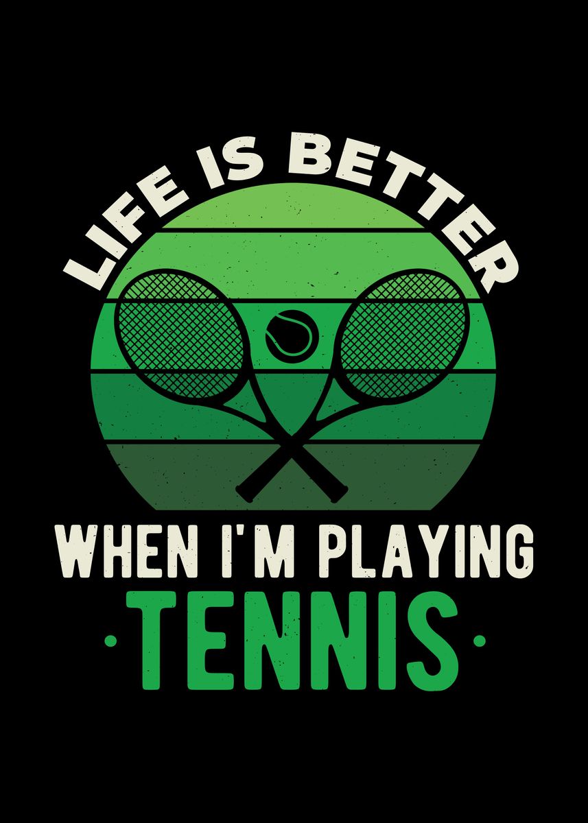 'Tennis Funny' Poster, picture, metal print, paint by Visualz | Displate