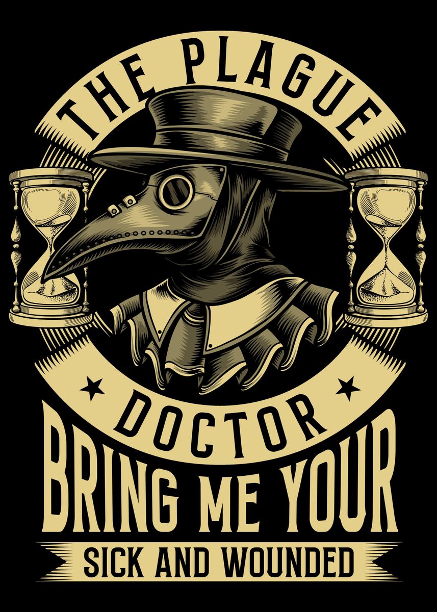 'Plague Doctor Sick' Poster, picture, metal print, paint by Cooldruck ...