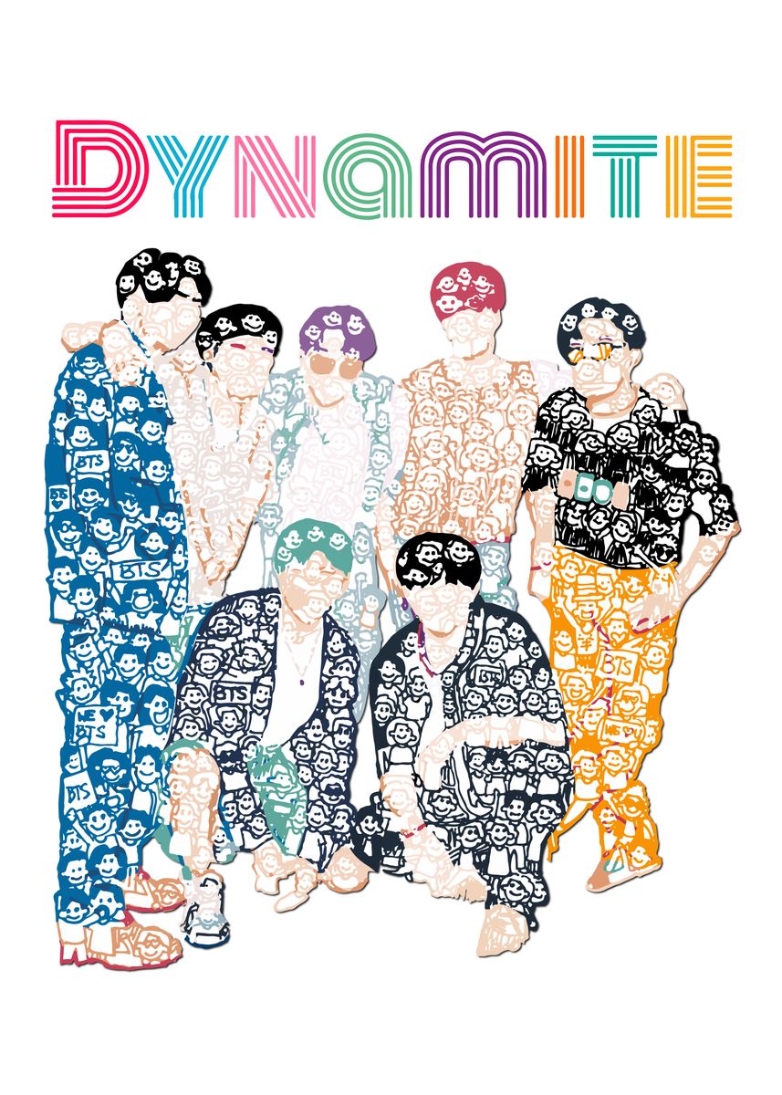 Bts Dynamite Doodle Poster By Ces New Displate